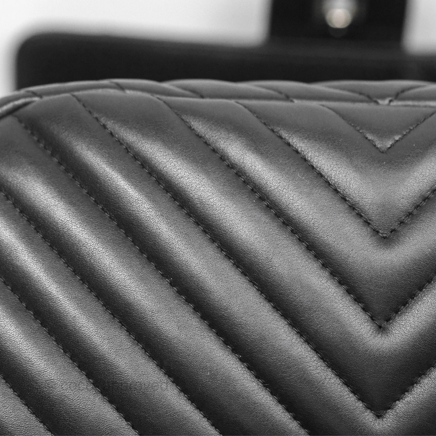 Chanel Medium Chevron Urban Spirit Backpack Black Calfskin Silver Hardware