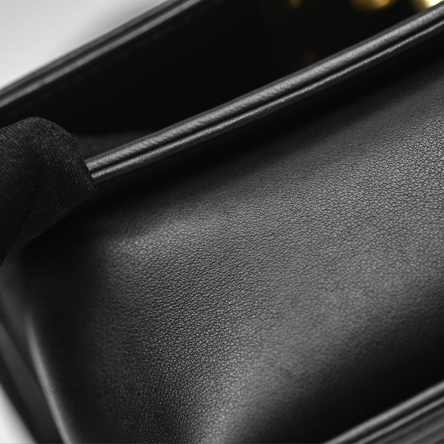 Chanel Small Boy Black Lambskin Aged Gold Hardware