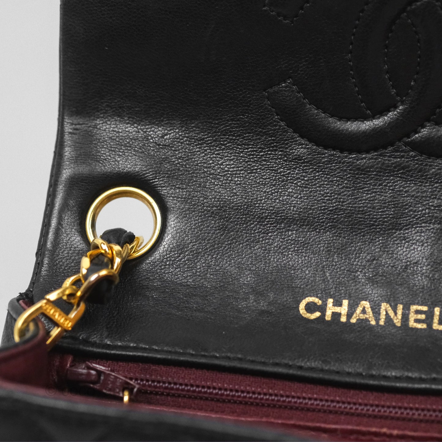 Chanel Vintage Mini Square Black Lambskin 24K Gold Hardware