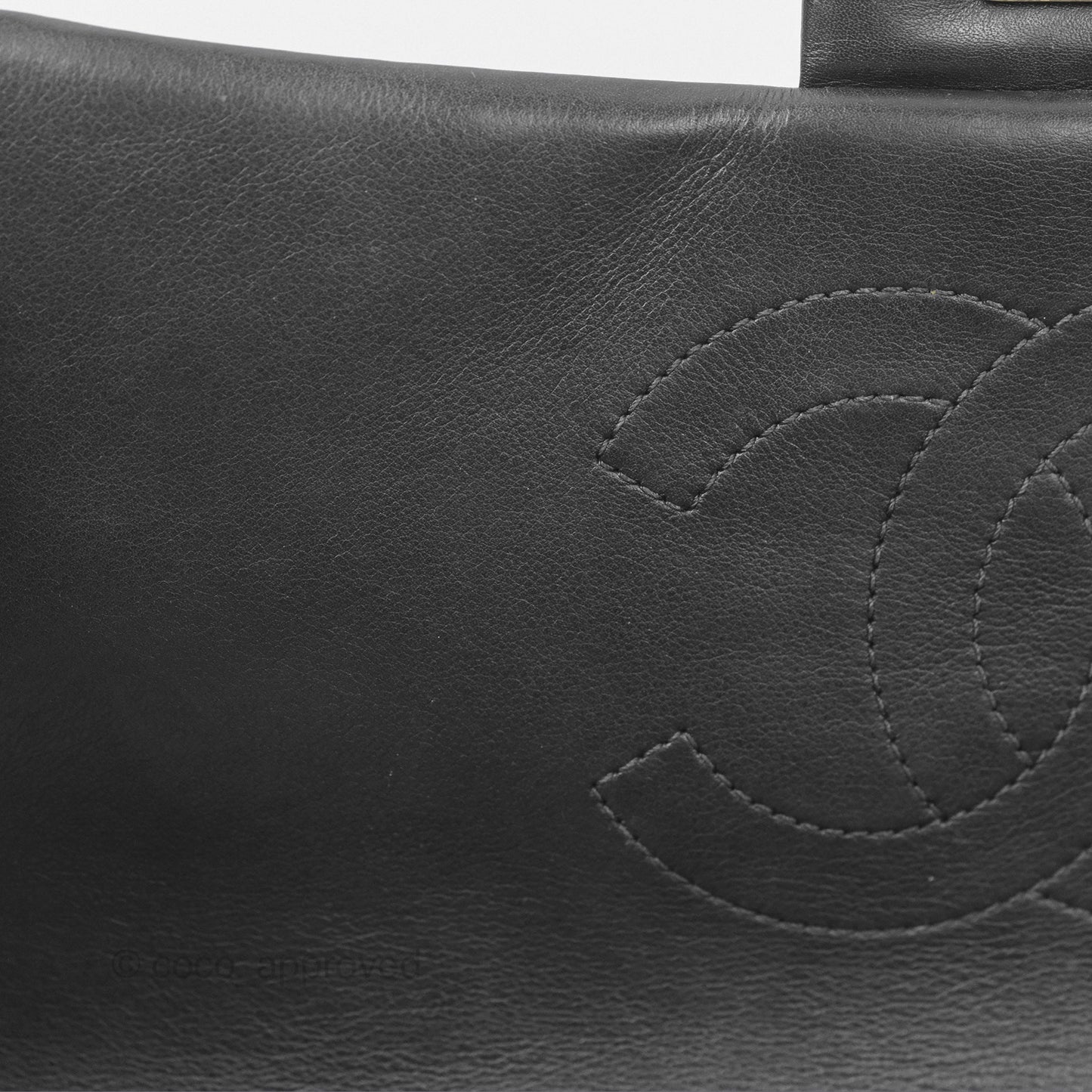 Chanel Gold Bar Top Handle Shoulder Bag Black Glazed Aged Calfskin Aged Gold Hardware