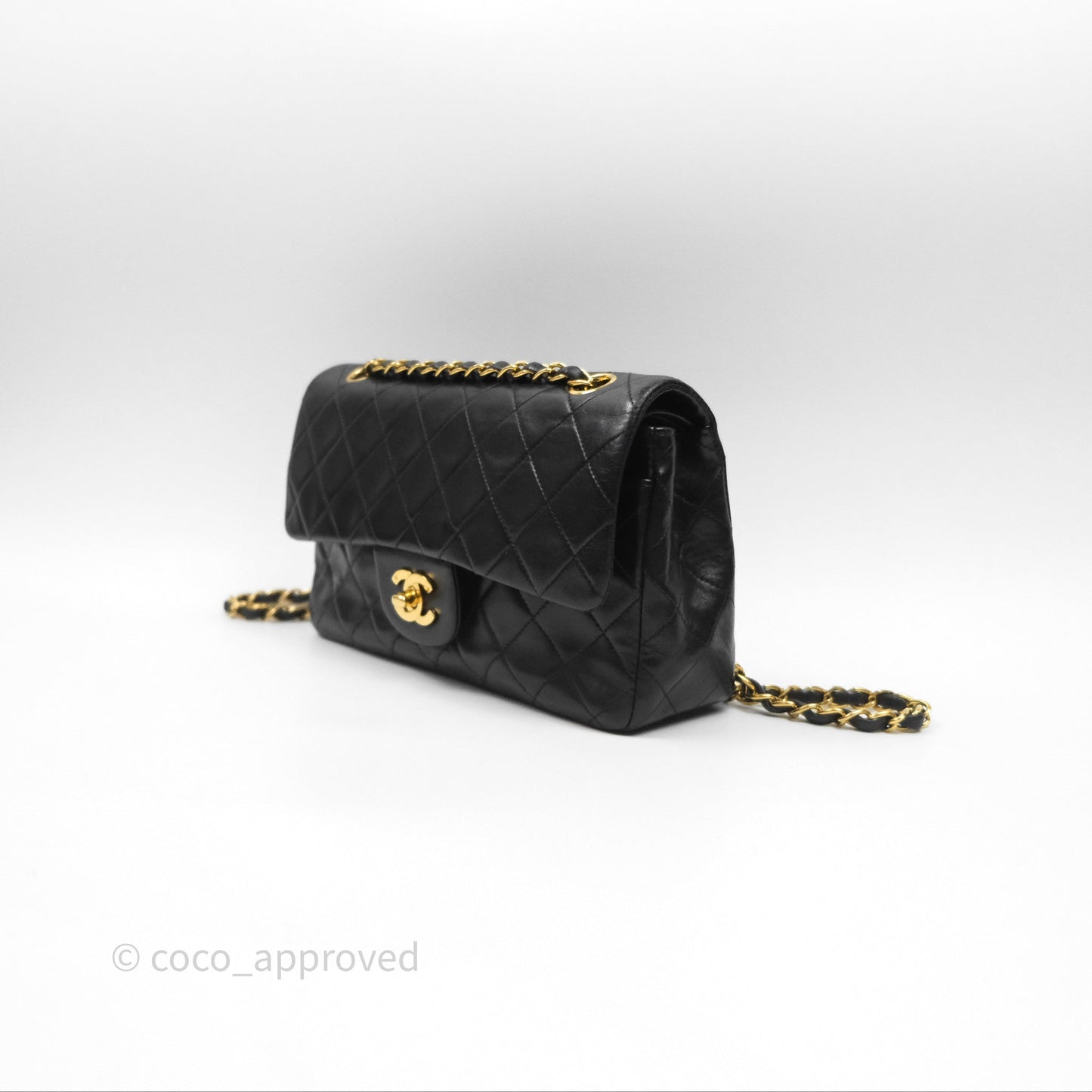 Chanel Classic Vintage Small Flap Black Lambskin 24K Gold Hardware