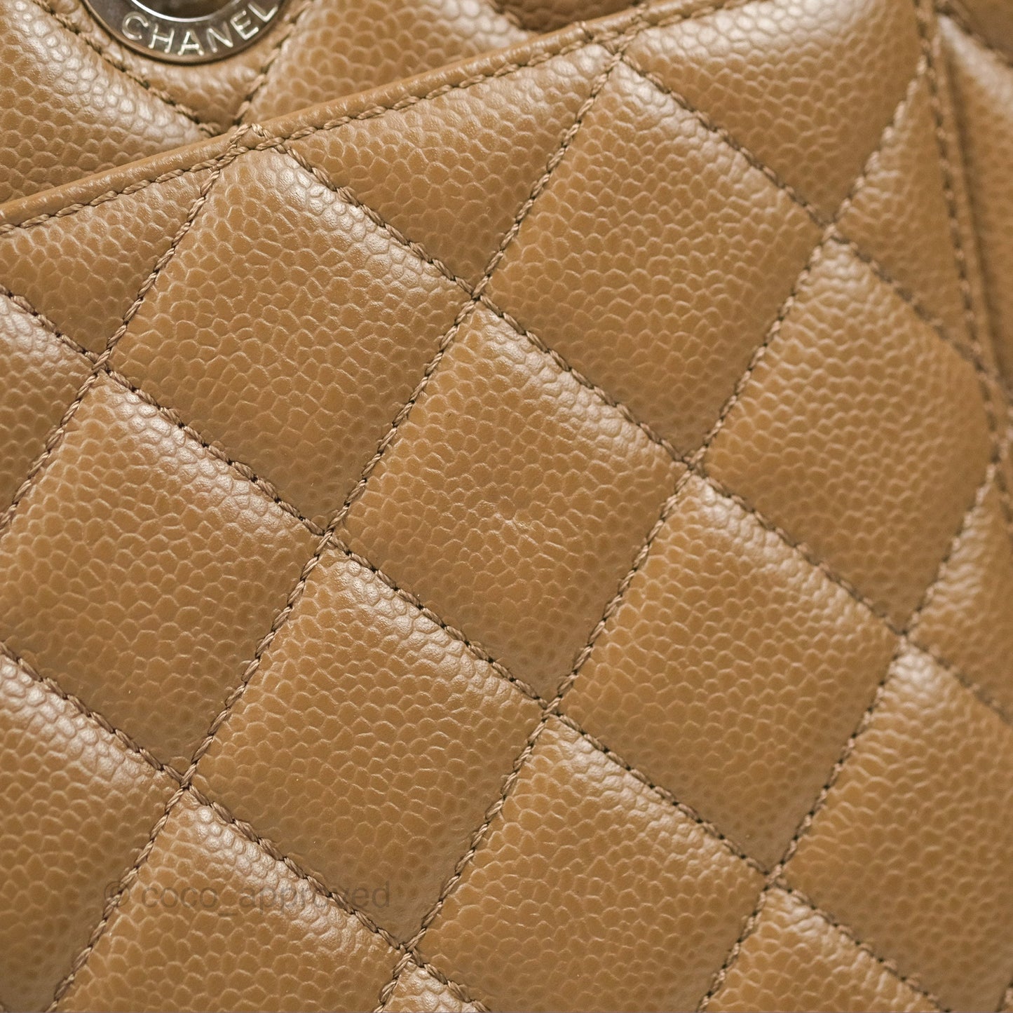 Chanel XL GST Brown Taupe Caviar Silver Hardware