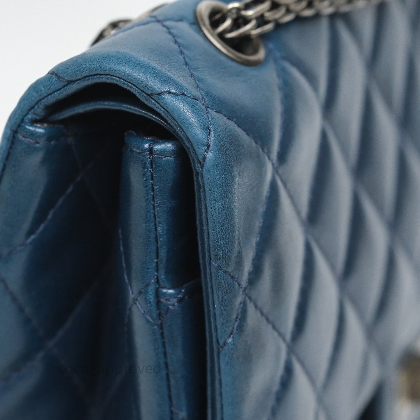 Chanel Reissue 227 Quilted Navy Lambskin Ruthenium Hardware