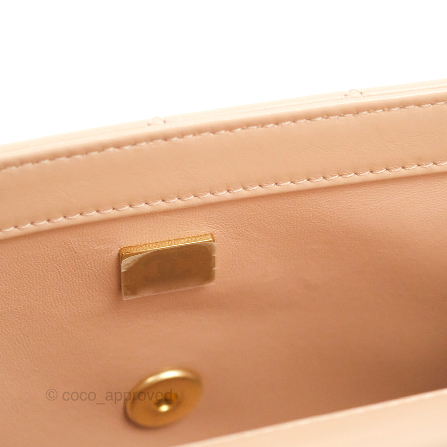 Chanel Quilted Perfect Fit Adjustable Beige Calfskin Gold Hardware 21A