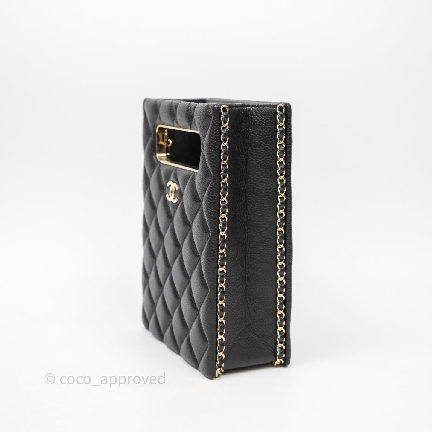 Chanel Evening Bag Caviar Black Gold Hardware