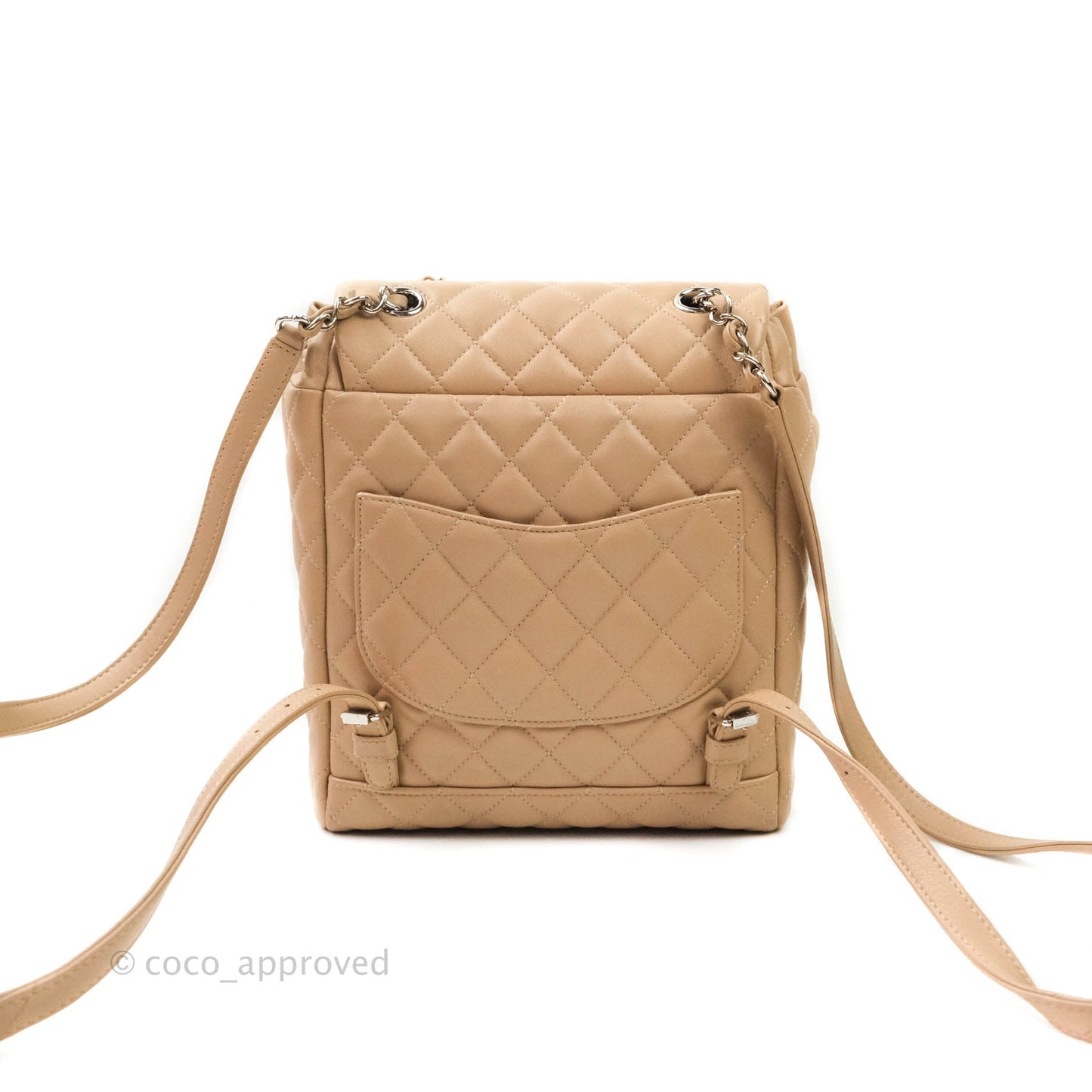 Chanel Quilted Small Urban Spirit Backpack Lambskin Beige Silver Hardware