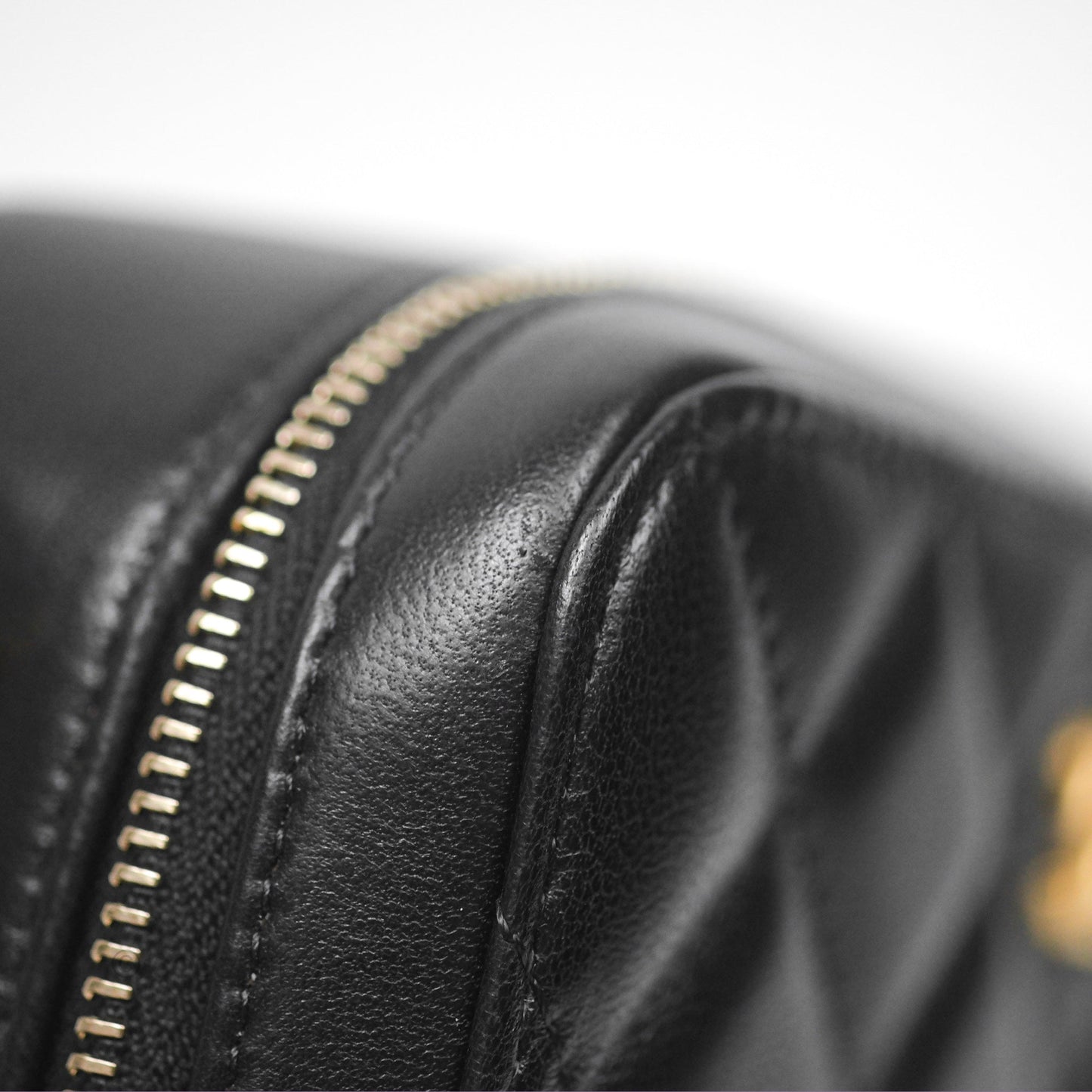 Chanel Pearl Crush Mini Camera Case Quilted Black Lambskin Aged Gold Hardware