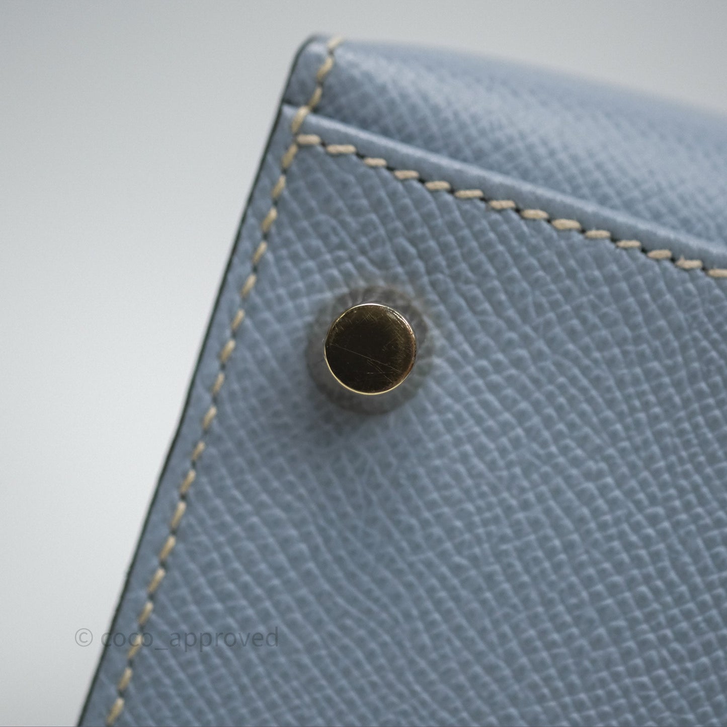 Hermès Kelly II 28 Sellier Bleu Lin J7 Epsom Gold Hardware