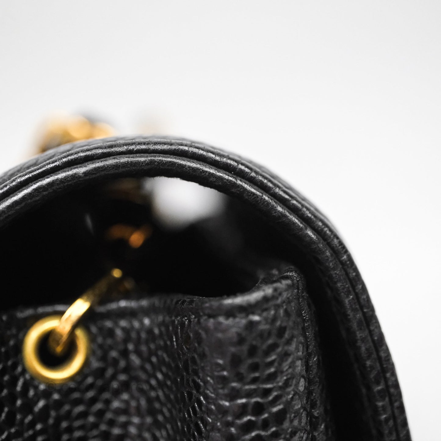 Chanel Vintage Small Classic Diana Flap Bag Black Caviar 24K Gold Hardware