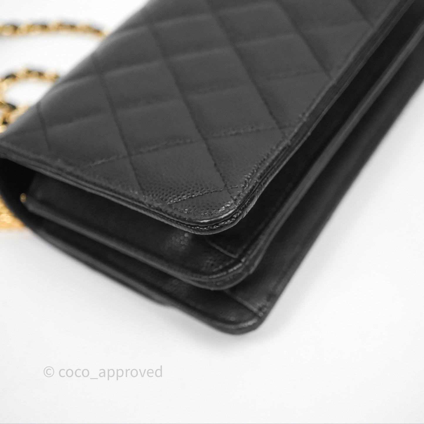 Chanel WOC Bag Charm Black Caviar Gold Hardware