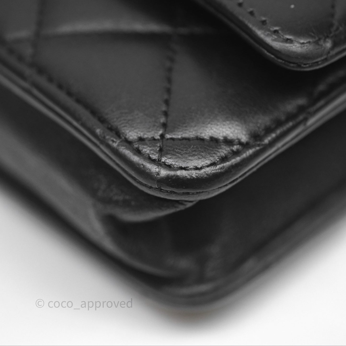 Chanel Quilted WOC Black Lambskin Silver Hardware
