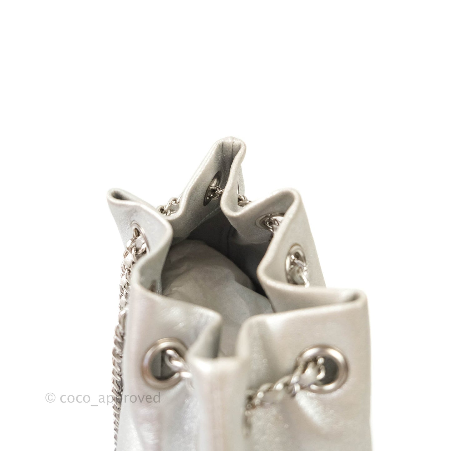Chanel Quilted Small Metallic Silver Backpack in Seoul Lambskin Silver Hardware