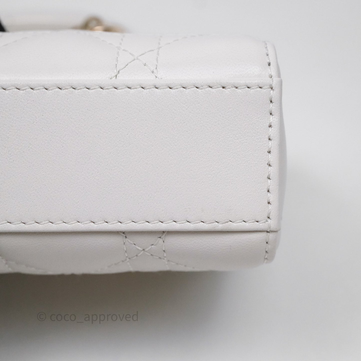Christian Dior Mini Lady D-Joy White Light Gold Hardware