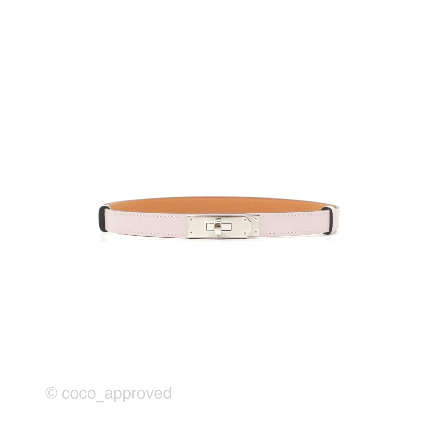 Hermès Kelly Buckle Belt Mauve Pâle Epsom Palladium Hardware