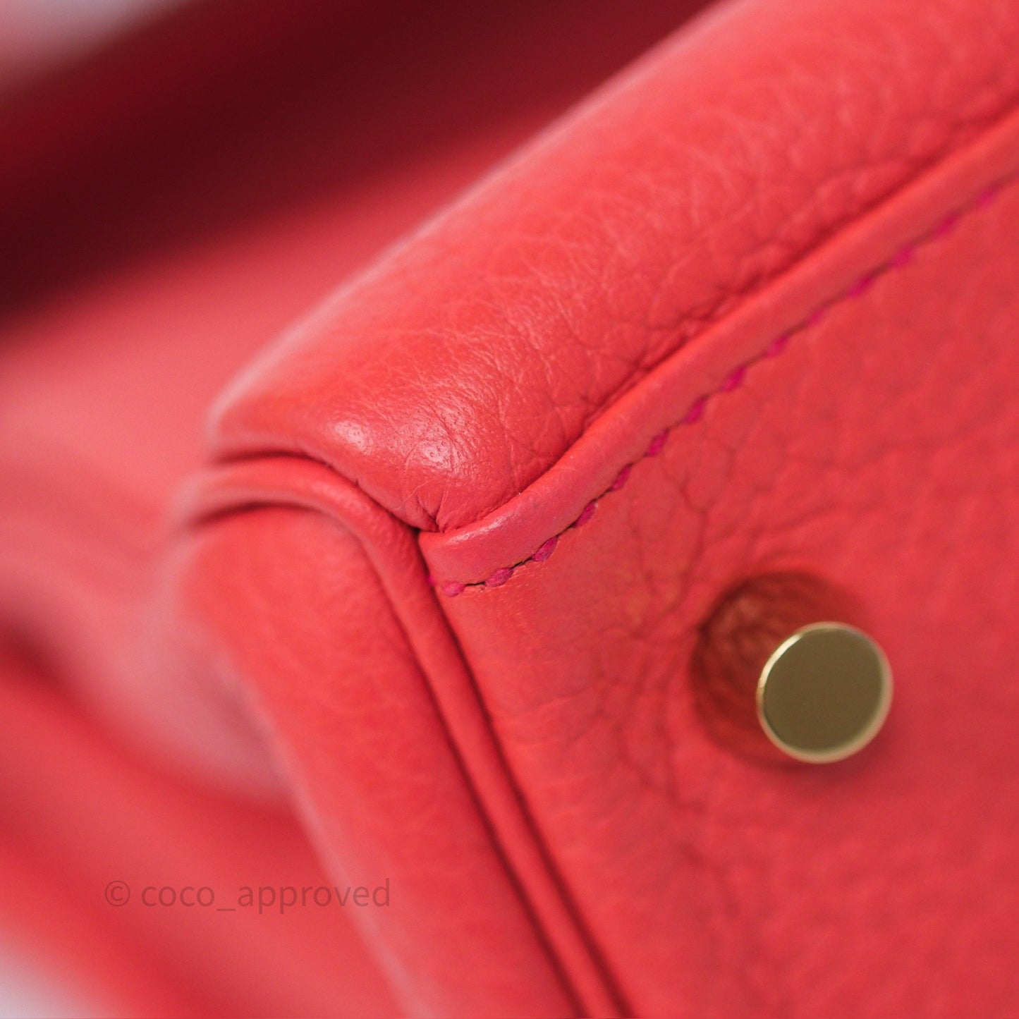Hermès Kelly 28 Rose Jaipur Retourne Togo Gold Hardware