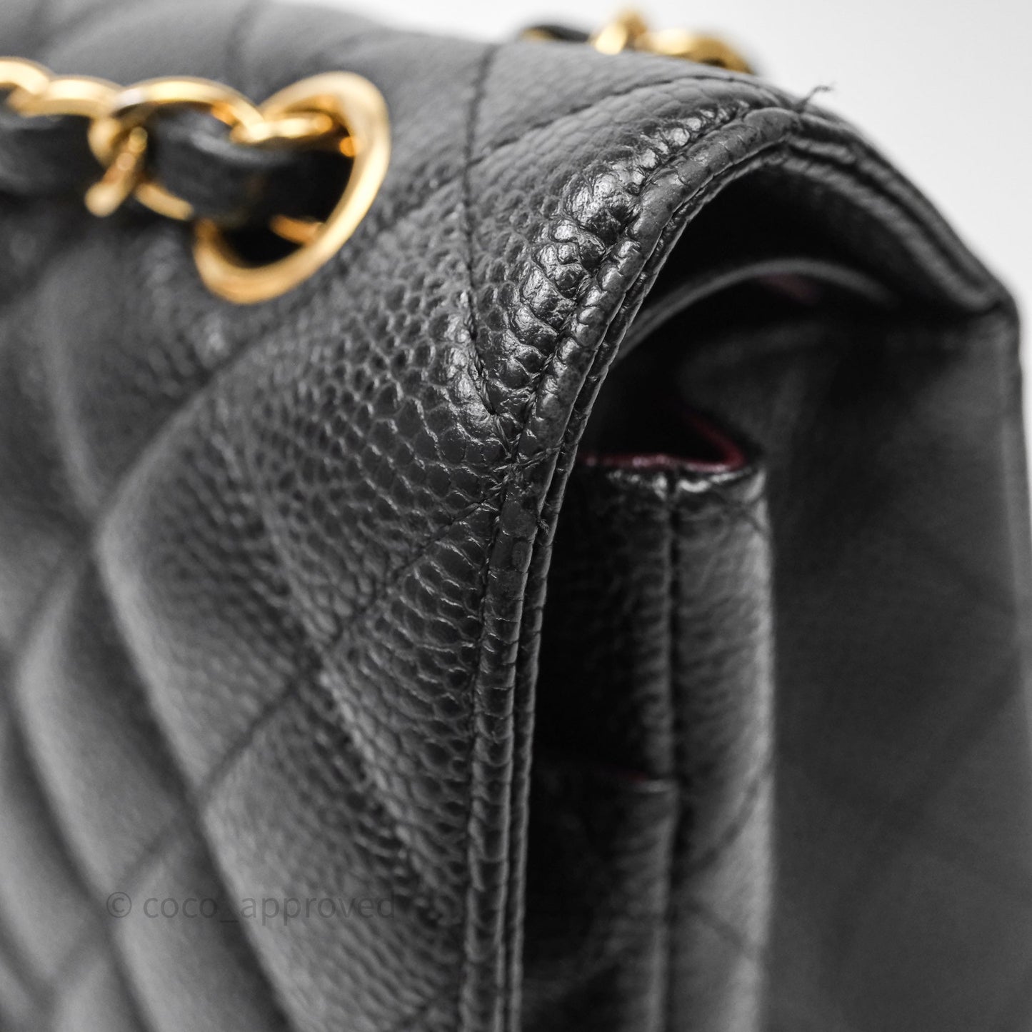 Chanel Classic M/L Medium Flap Quilted Black Caviar Gold Hardware