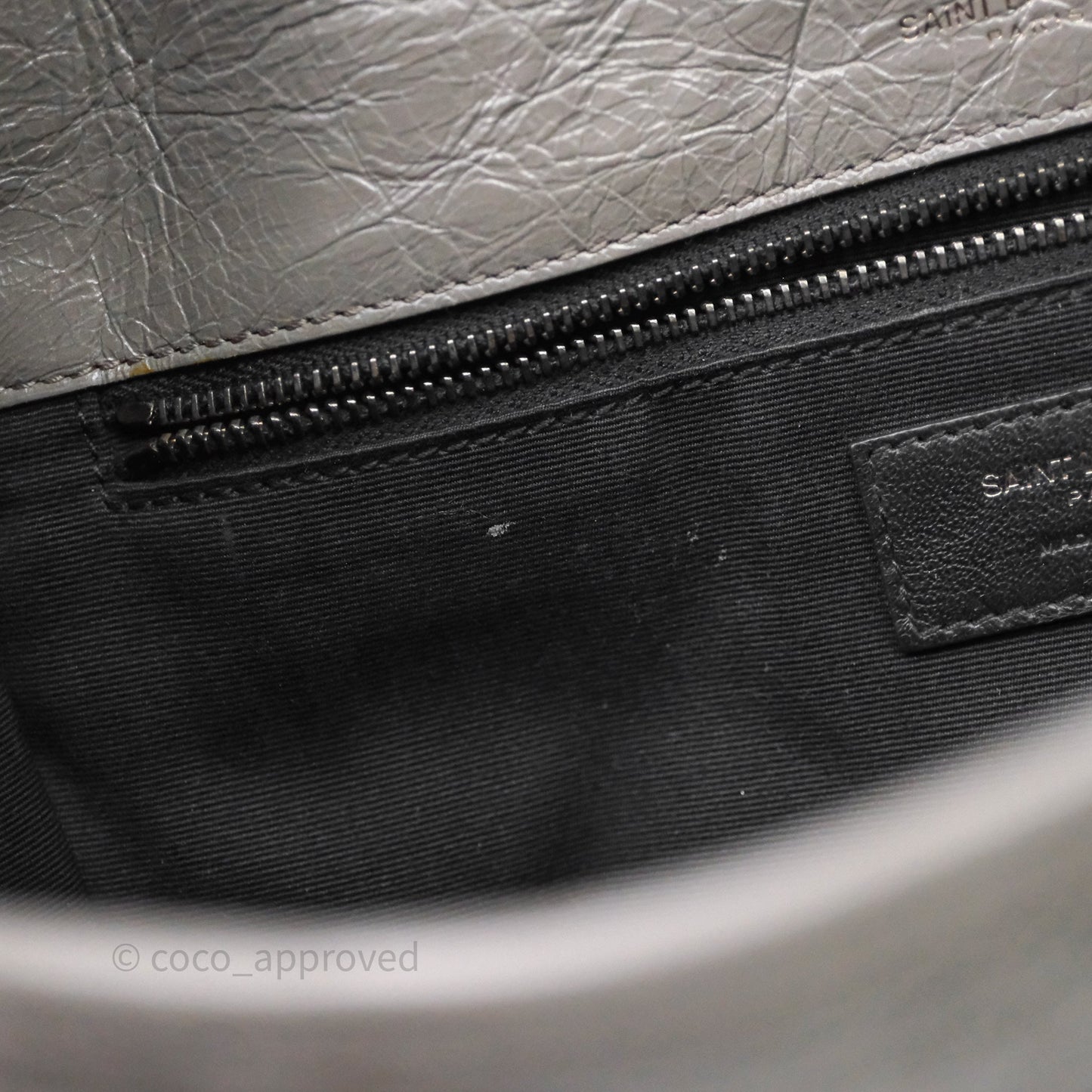 Saint Laurent Medium Niki Chain Bag Crinkled Calfskin Grey