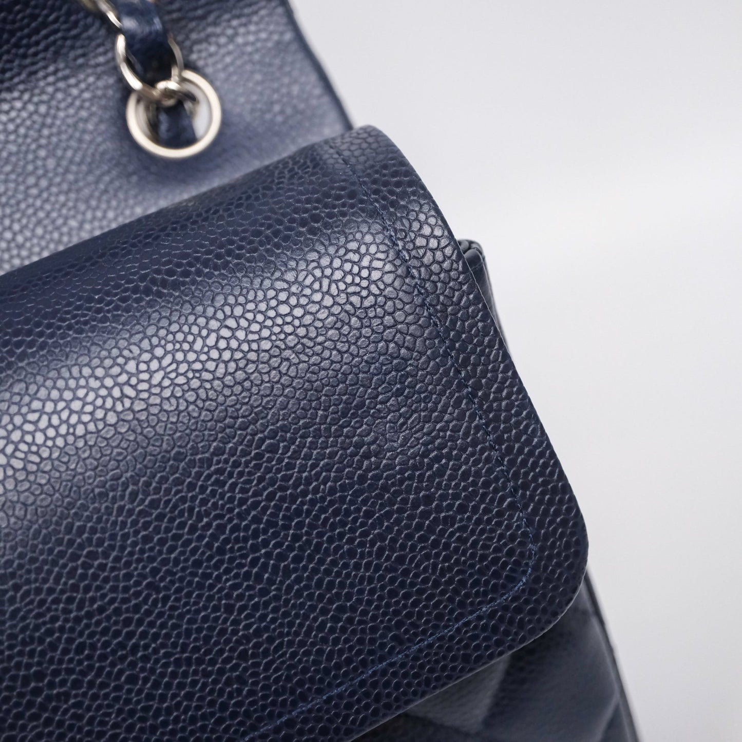 Chanel Jumbo Double Flap Navy Caviar Silver Hardware⁣⁣
