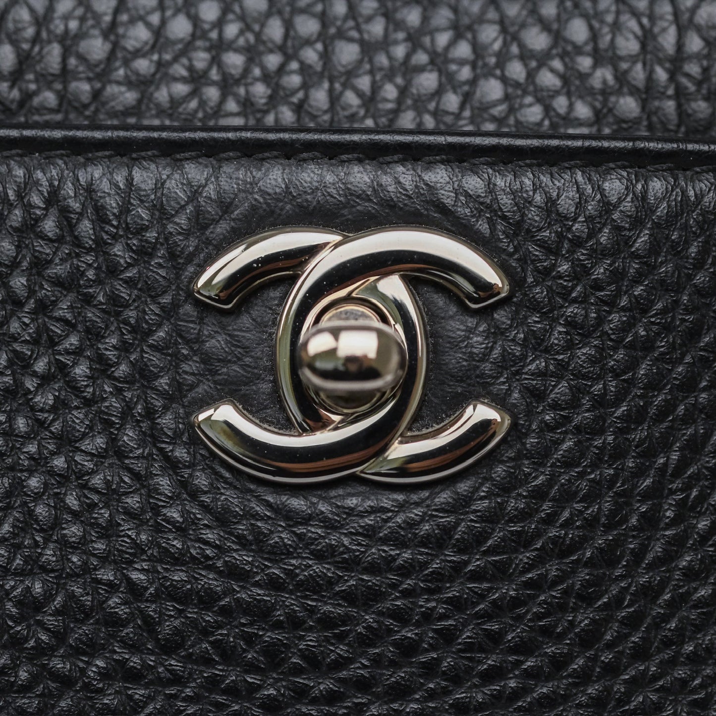 Chanel Executive Tote Bag Black Grained Calfskin Silver Hardware