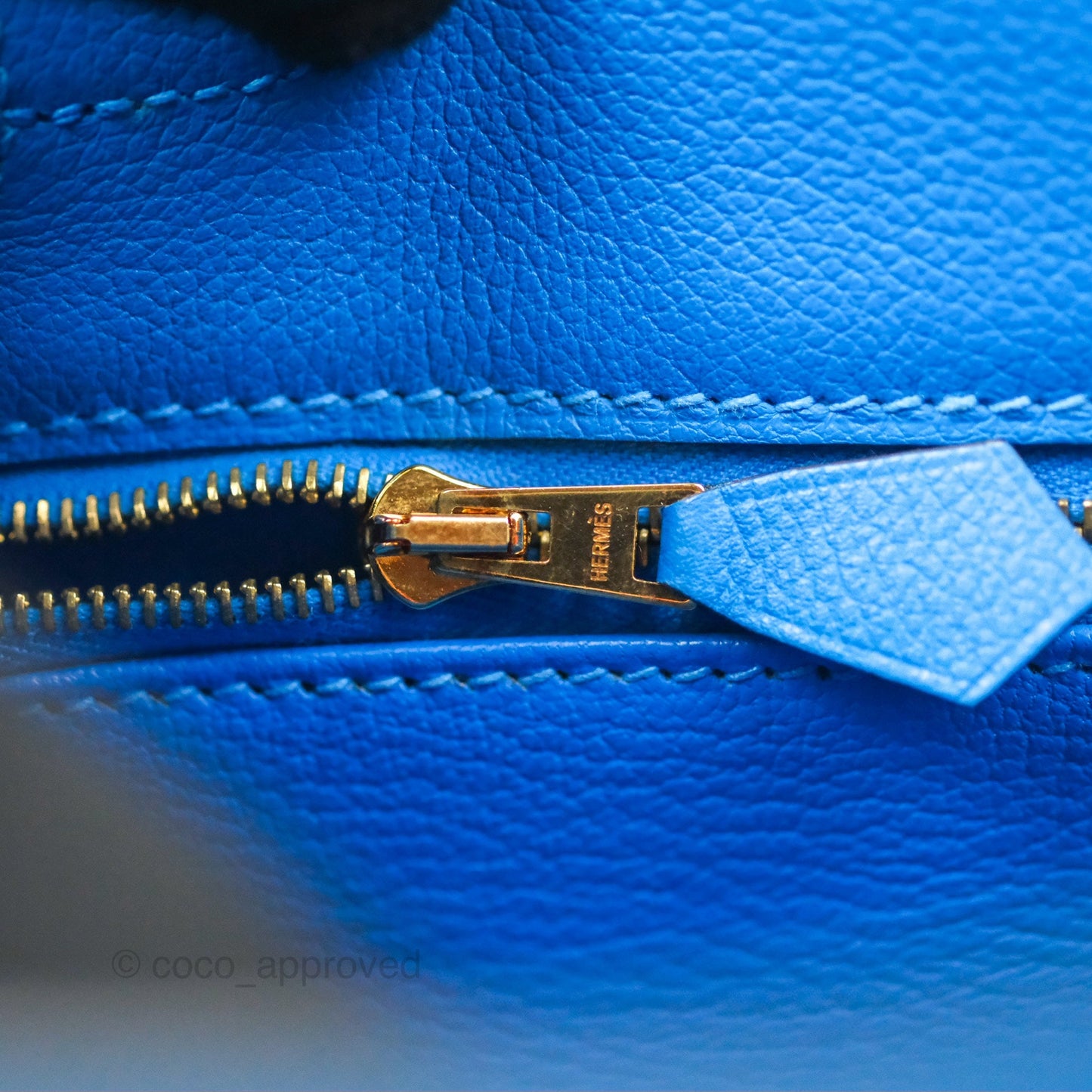 Hermès Retourne Kelly 28 Blue Evercolor Gold Hardware