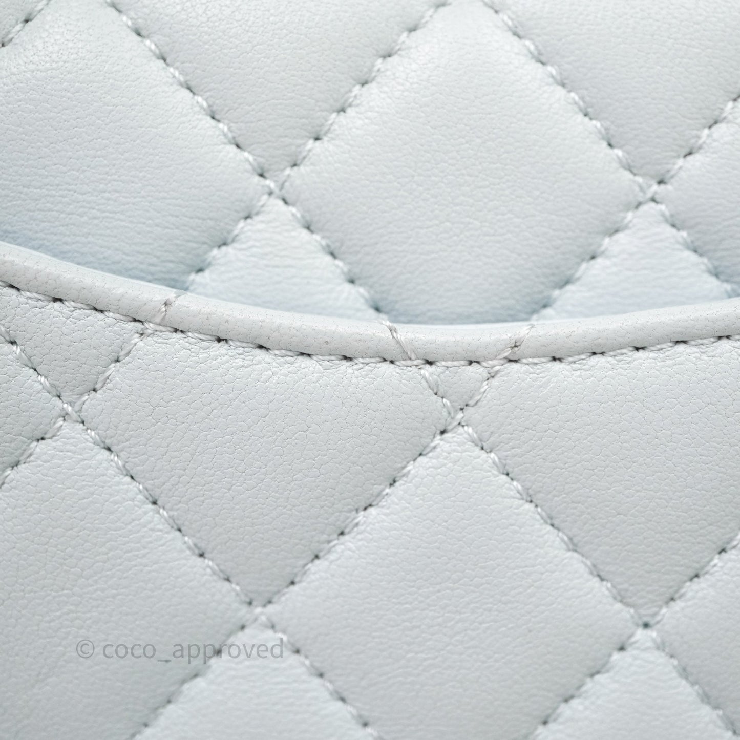 Chanel Pearl Crush Mini Rectangular Light Blue Lambskin Aged Gold Hardware