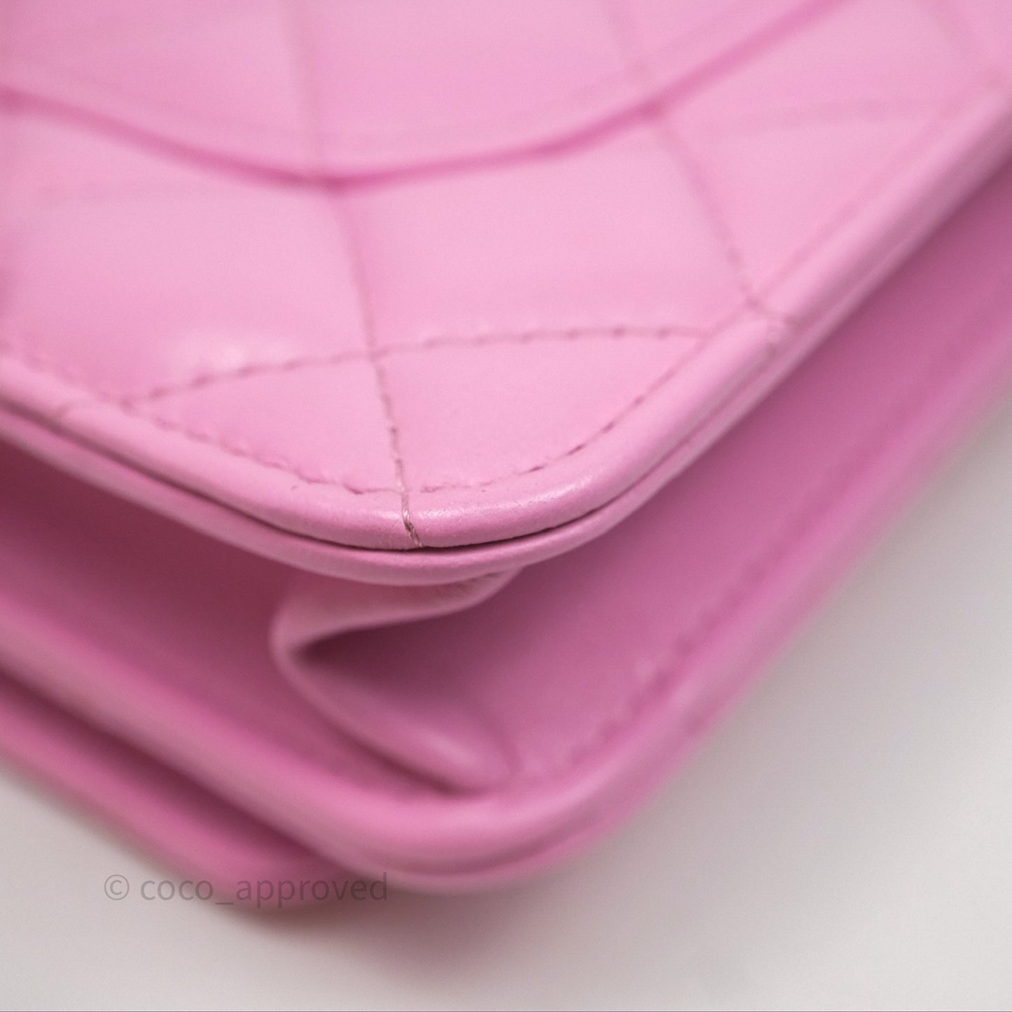 Chanel CC Chain Wallet On Chain WOC Pink Lambskin Aged Gold Hardware