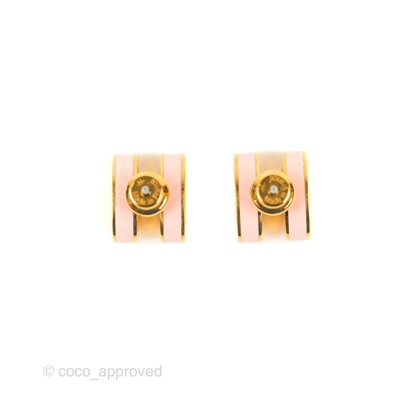 Hermès Pop H Earrings Rose Dragee Gold Hardware