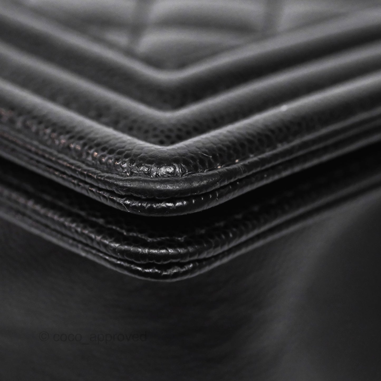 Chanel Medium Boy Quilted Black Caviar Aged Gold Hardware
