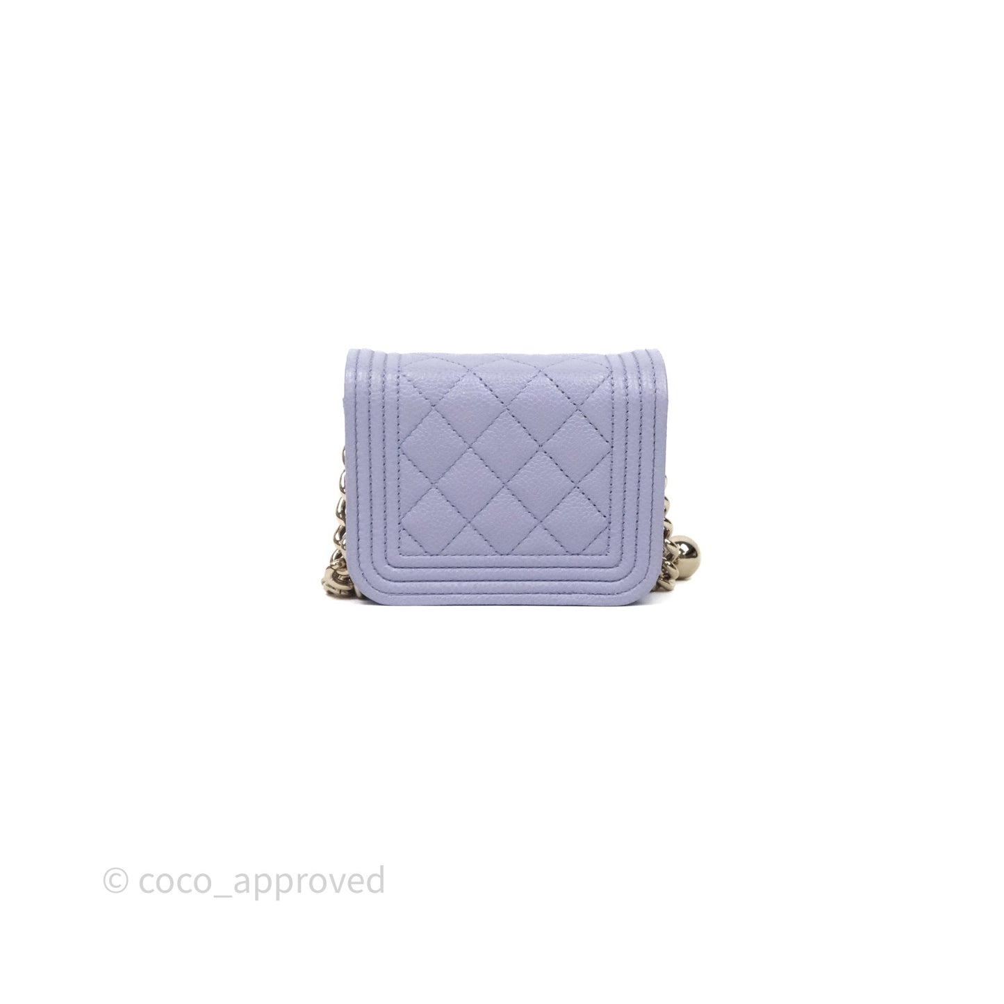 Chanel Quilted Boy Belt Bag Purple Caviar Gold Hardware