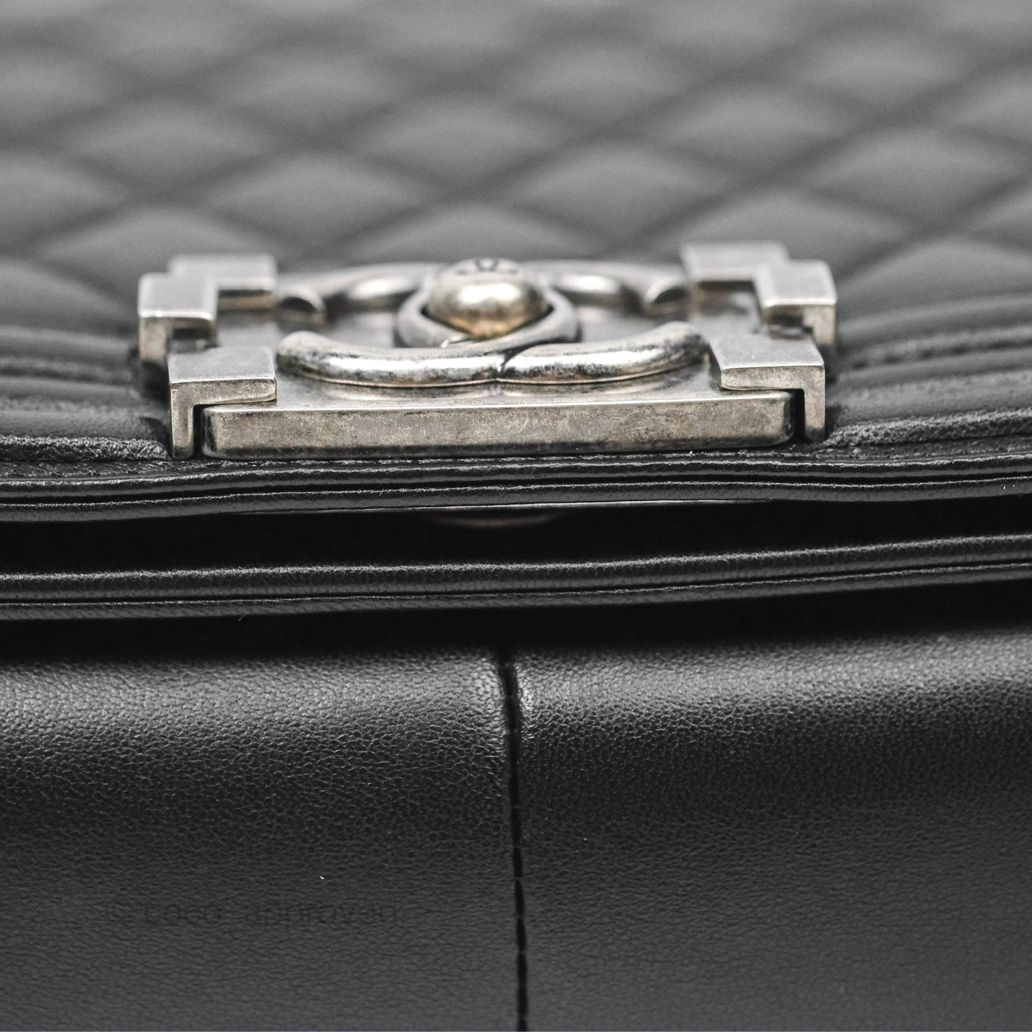 Chanel Quilted New Medium Boy Black Lambskin Ruthenium Hardware