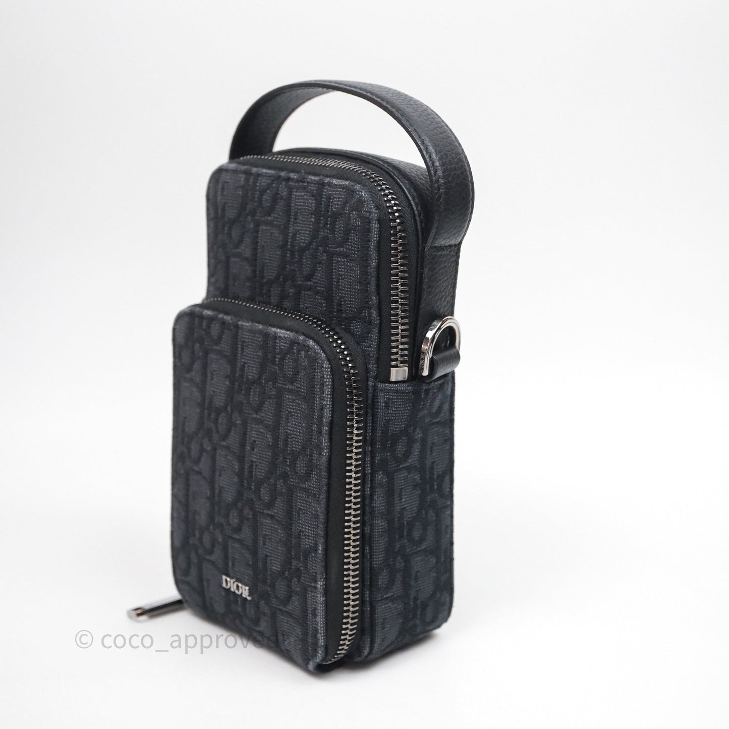Christian Dior Men's Crossbody Bag Black Oblique Canvas