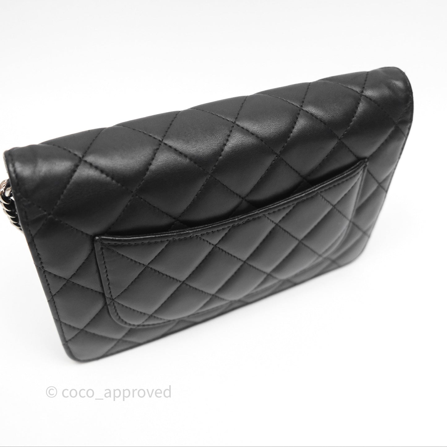 Chanel Quilted WOC Black Lambskin Silver Hardware