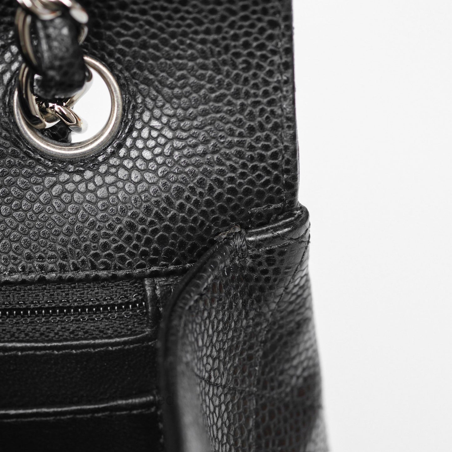 Chanel Maxi Single Flap Quilted Black Caviar Silver Hardware