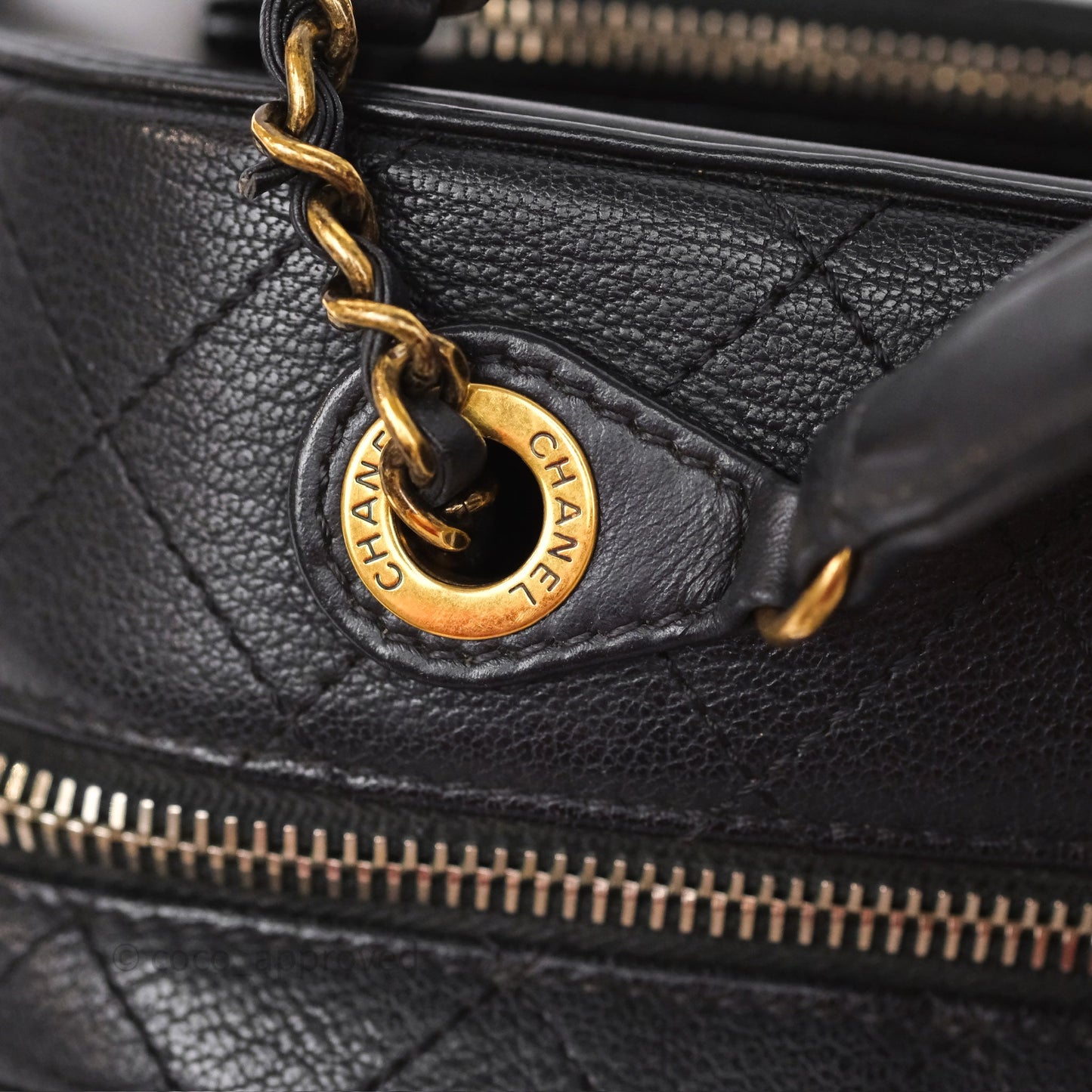 Chanel Coco Curve Vanity Black Calfskin & Goatskin Antique Gold Hardware