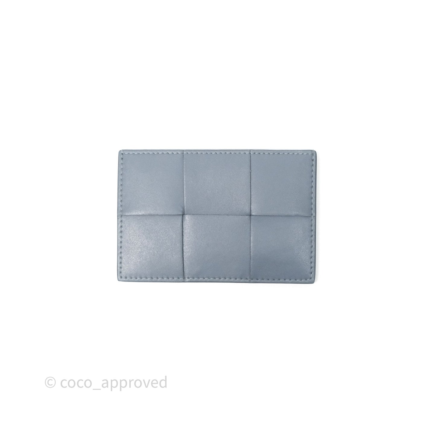 Bottega Veneta Cassette Credit Card Case Grey Blue
