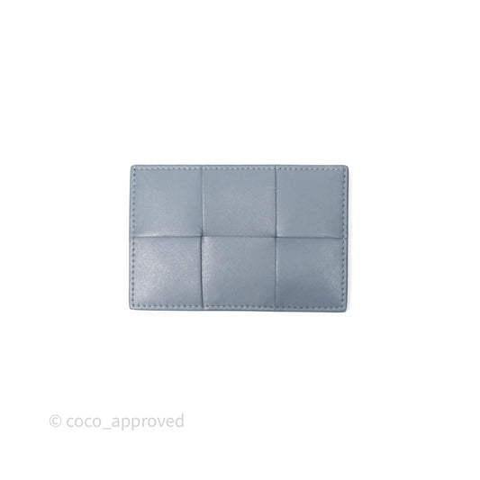 Bottega Veneta Cassette Credit Card Case Grey Blue