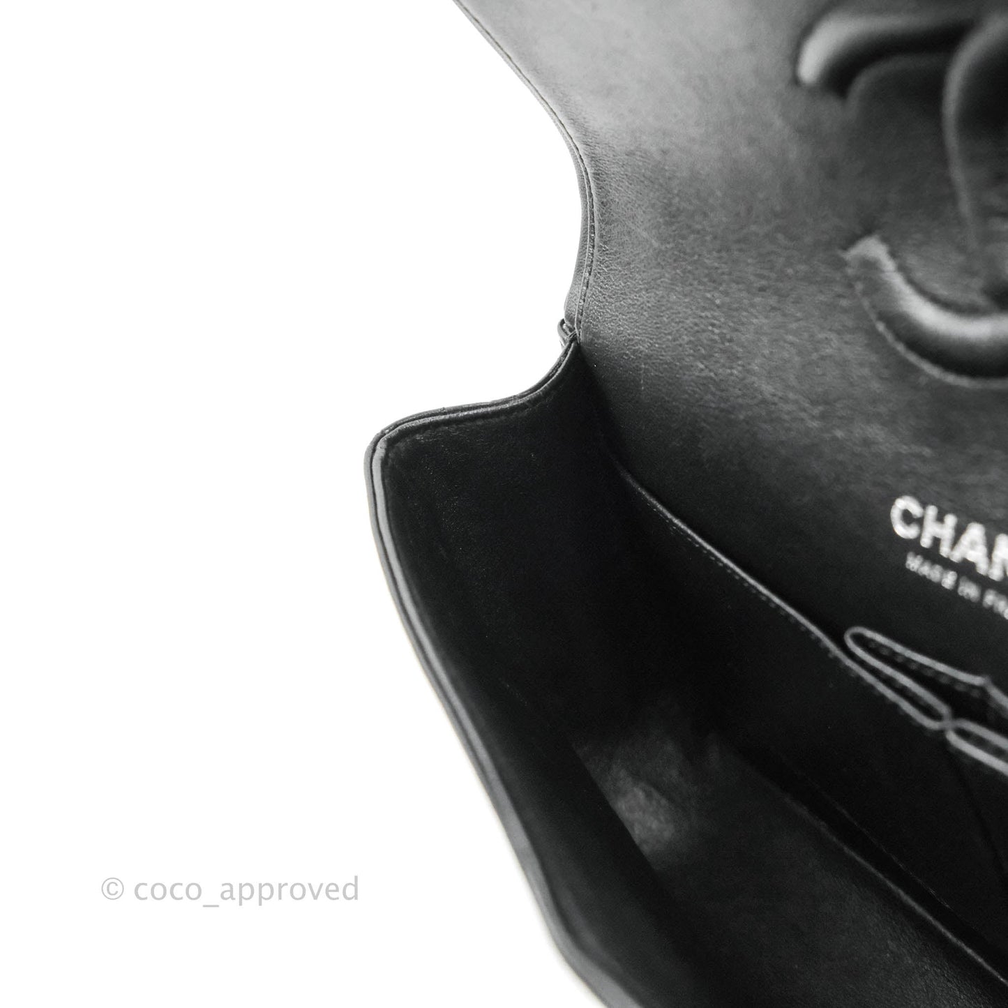 Chanel Classic Chevron M/L Medium Double Flap So Black Lambskin