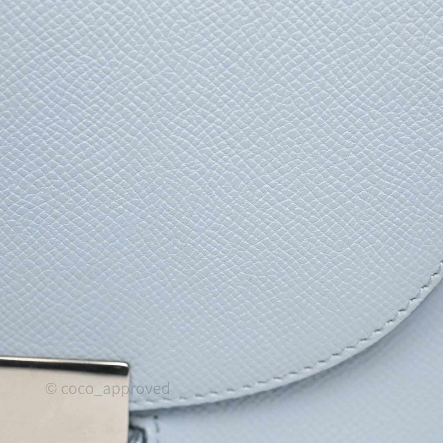 Celine Small Trotteur Crossbody Bag Light Blue Grained Calfskin