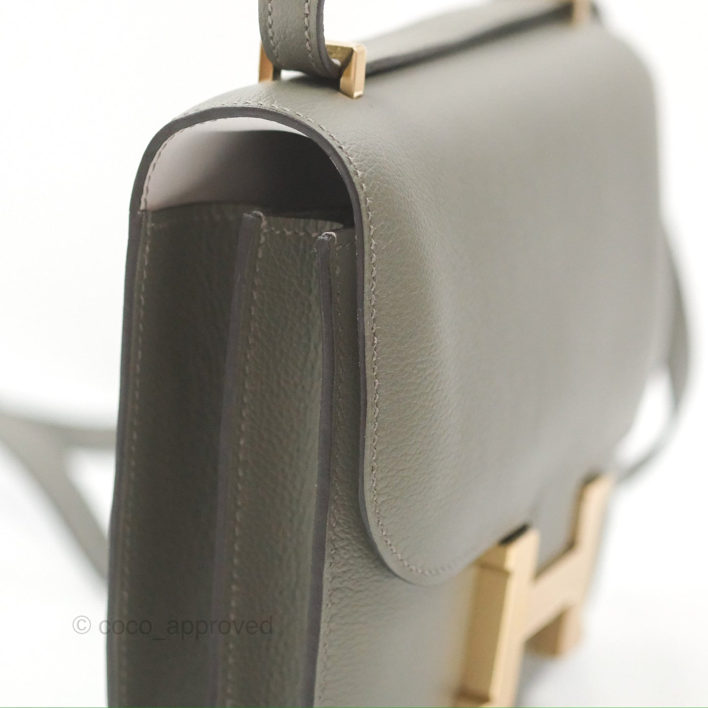 Hermès Constance Mini 18cm Mirror Gris Meyer 0L/Gris Pale M4 Evercolor Gold Hardware