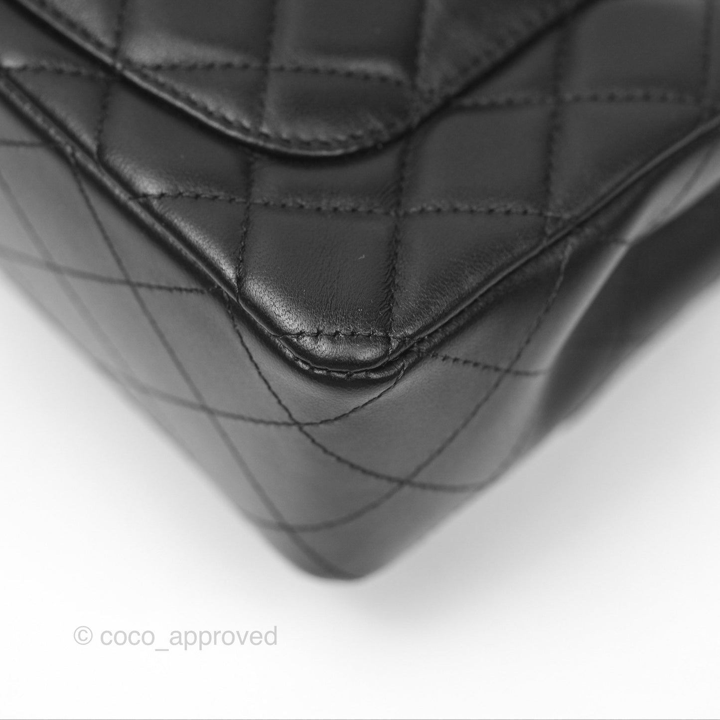 Chanel Quilted Mini Rectangular Black Lambskin Silver Hardware