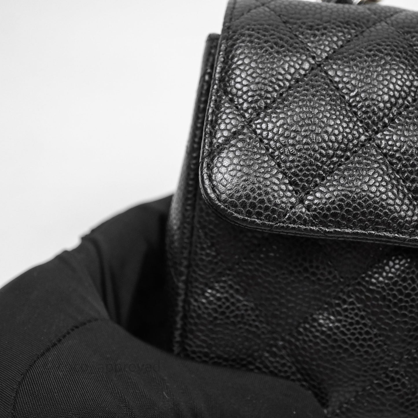 Chanel East West Flap Bag Black Caviar Silver Hardware