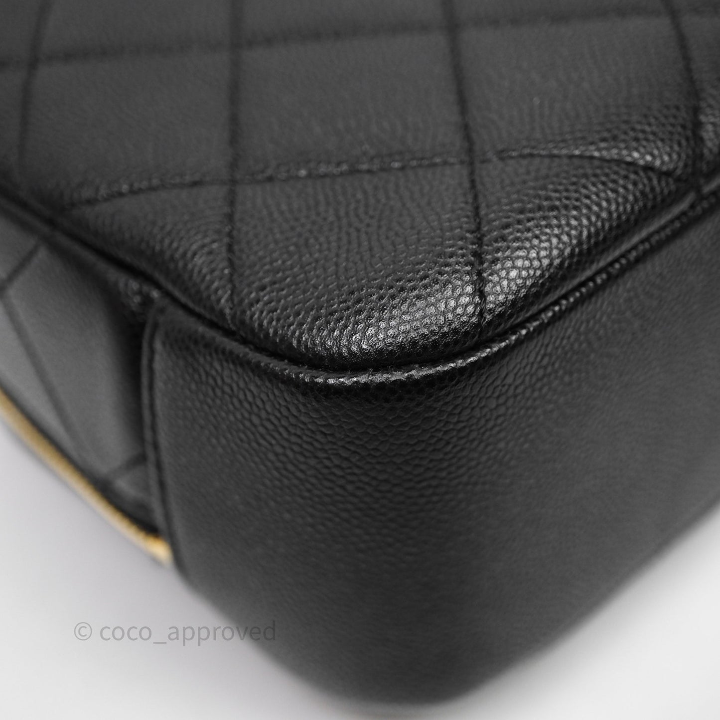 Chanel CC Top Handle Vanity Case Black Caviar Gold Hardware 23P