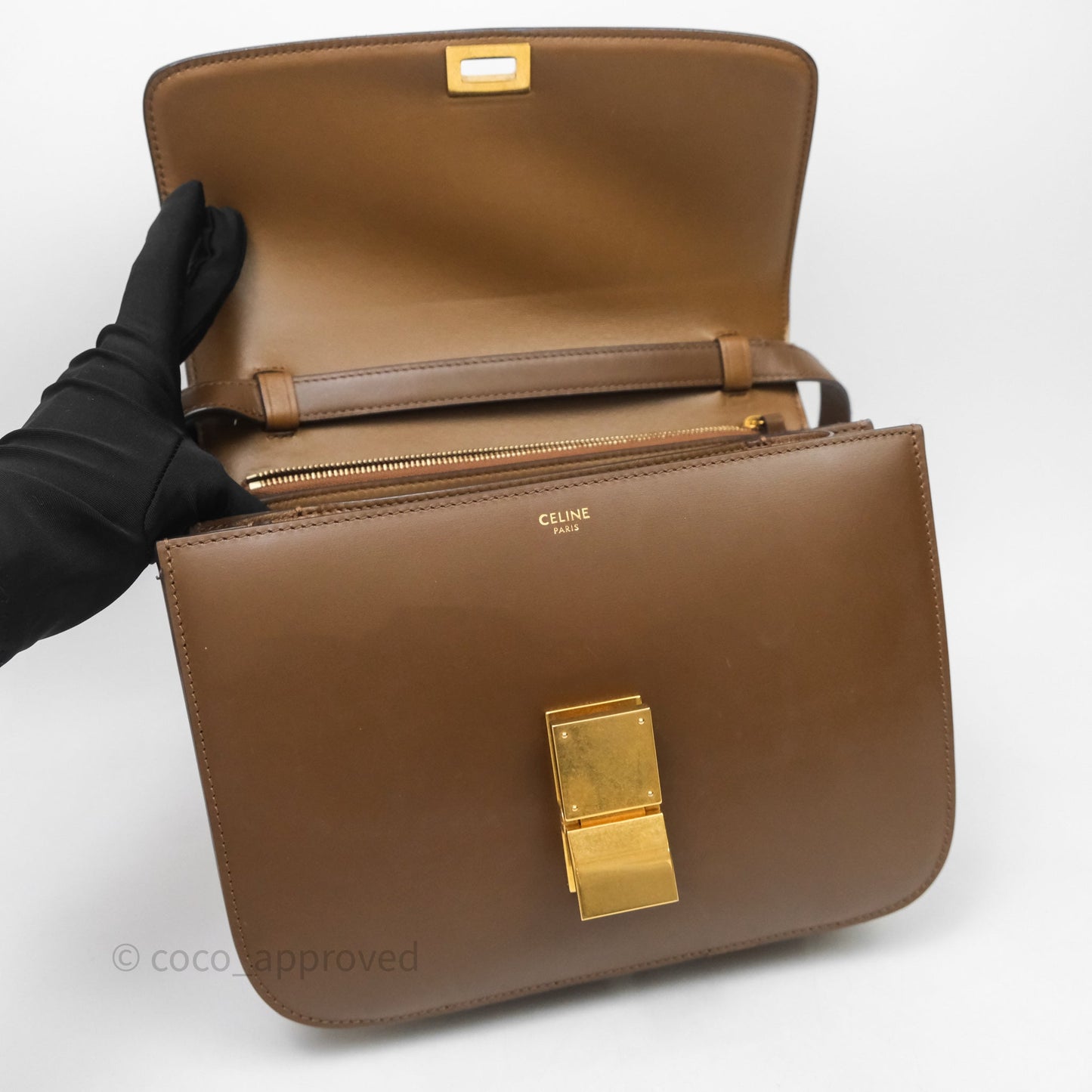 Celine Medium Classic Box Flap Caramel Calfskin