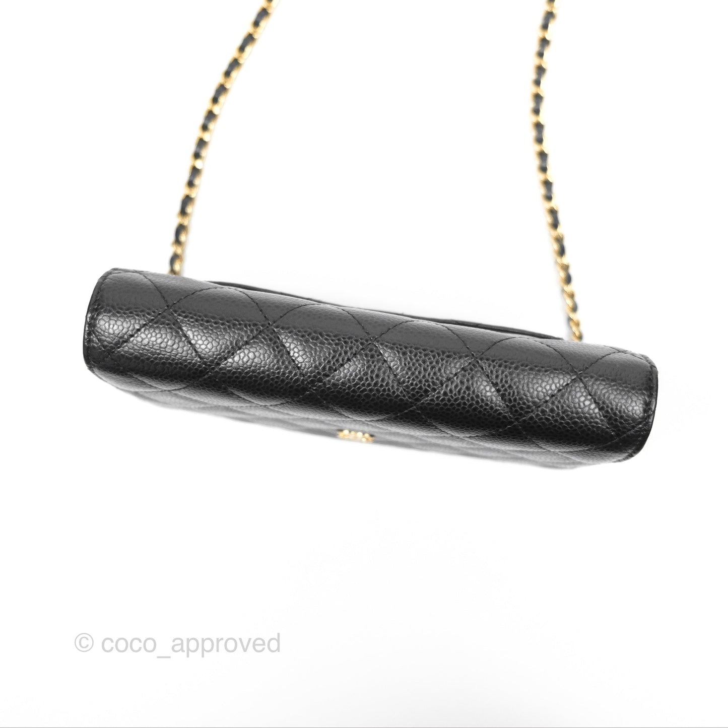 Chanel Classic Wallet On Chain WOC Quilted Black Caviar Gold Hardware