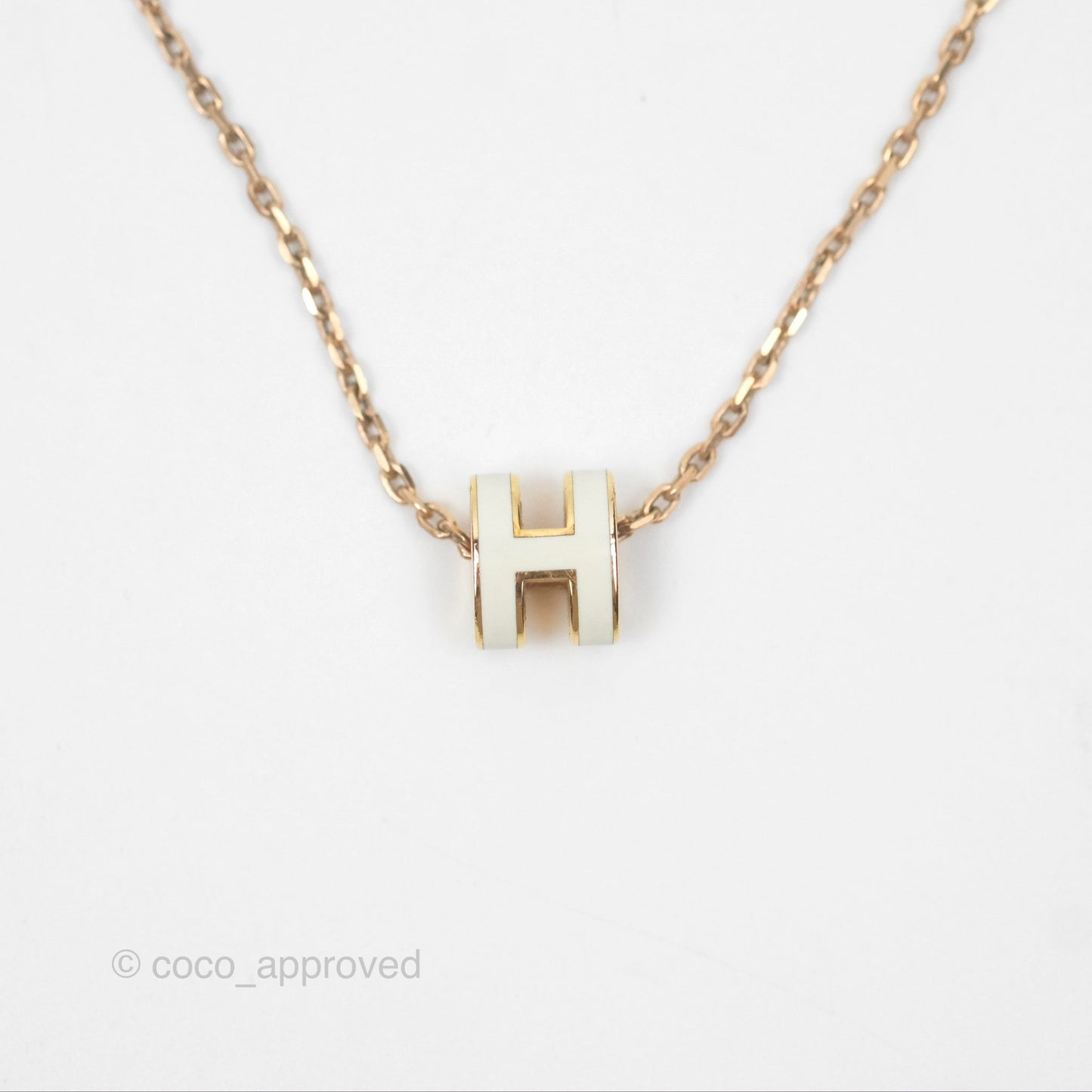 Hermès Mini Pop H Pendant Necklace Marron Glace Rose Gold Hardware