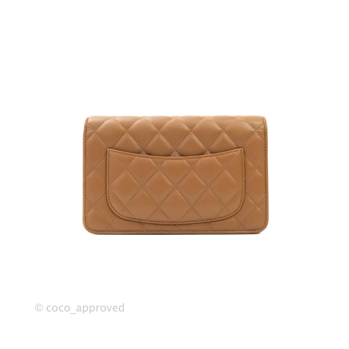 Chanel Quilted Wallet on Chain WOC Caramel Tan Lambskin Gold Hardware