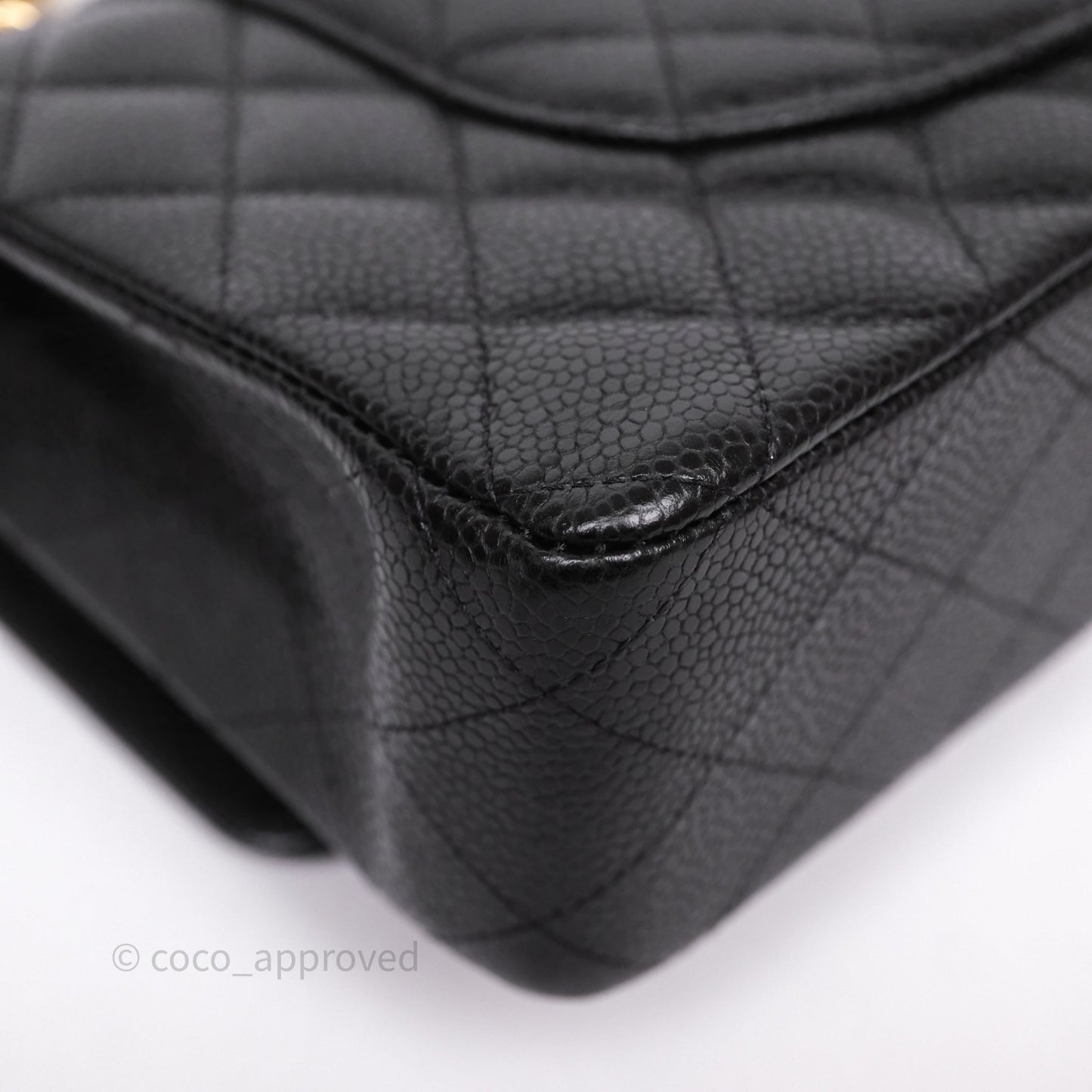 Chanel Classic M/L Medium Flap Quilted Black Caviar Gold Hardware