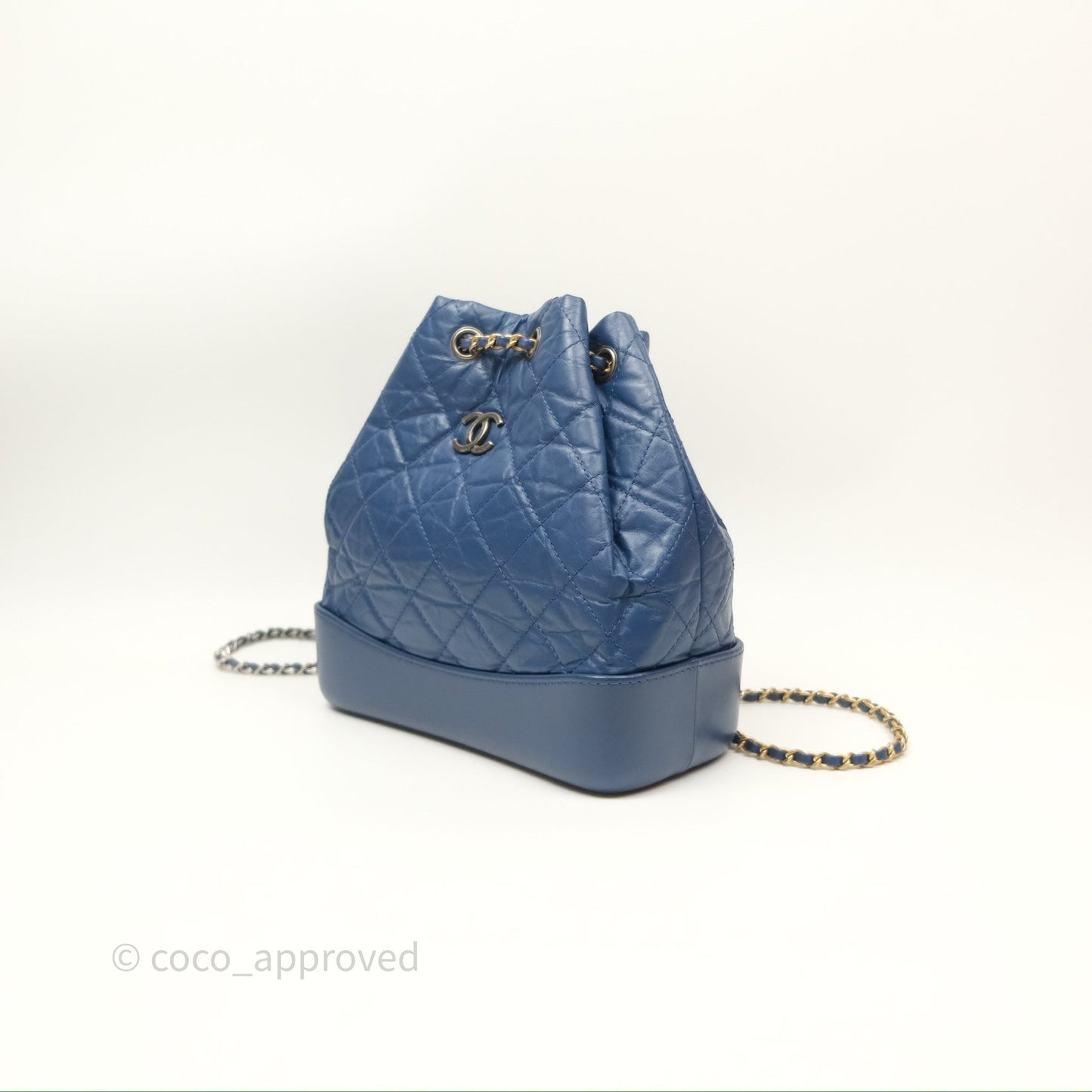 Chanel Small Gabrielle Backpack Blue Aged Calfskin