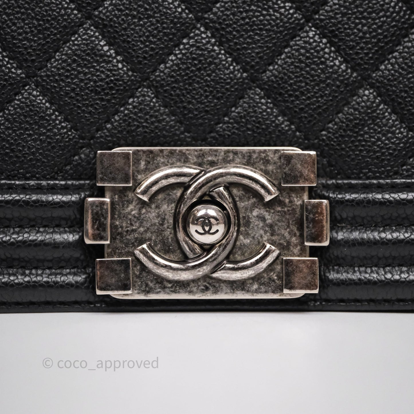 Chanel Quilted New Medium Boy Black Caviar Ruthenium Hardware
