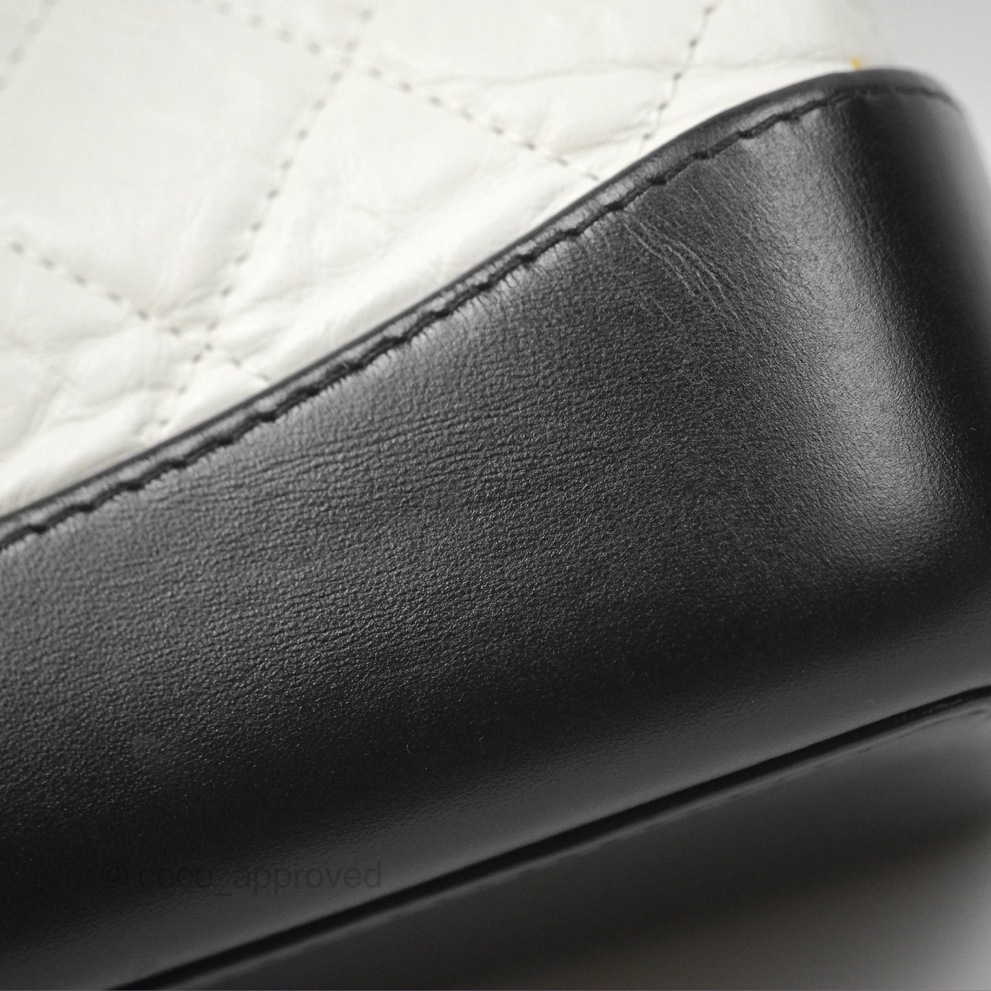 Chanel Small Gabrielle Backpack White Black Aged Calfskin